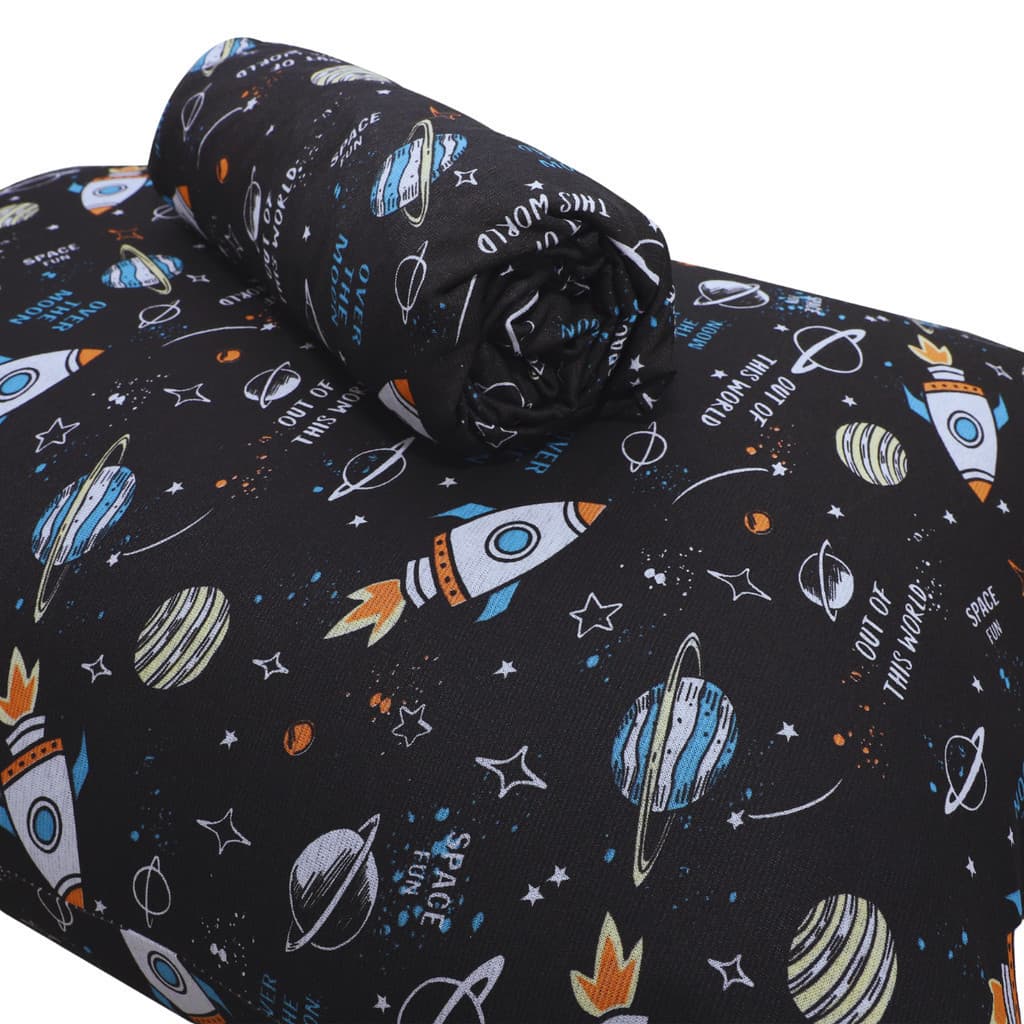 Jogo De Lençol Solteiro c/ Elástico 2 Pc Foguete Astronauta com elastico na barra envio rapido