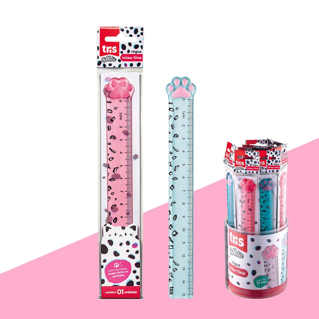 Regua Tris Holic Pets Patinhas 15 cm