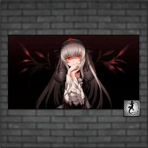 Quadro Decorativo anime girl gothic eyes red 1 Peça Mdf 20x30  Alta Qualidade Full Hd