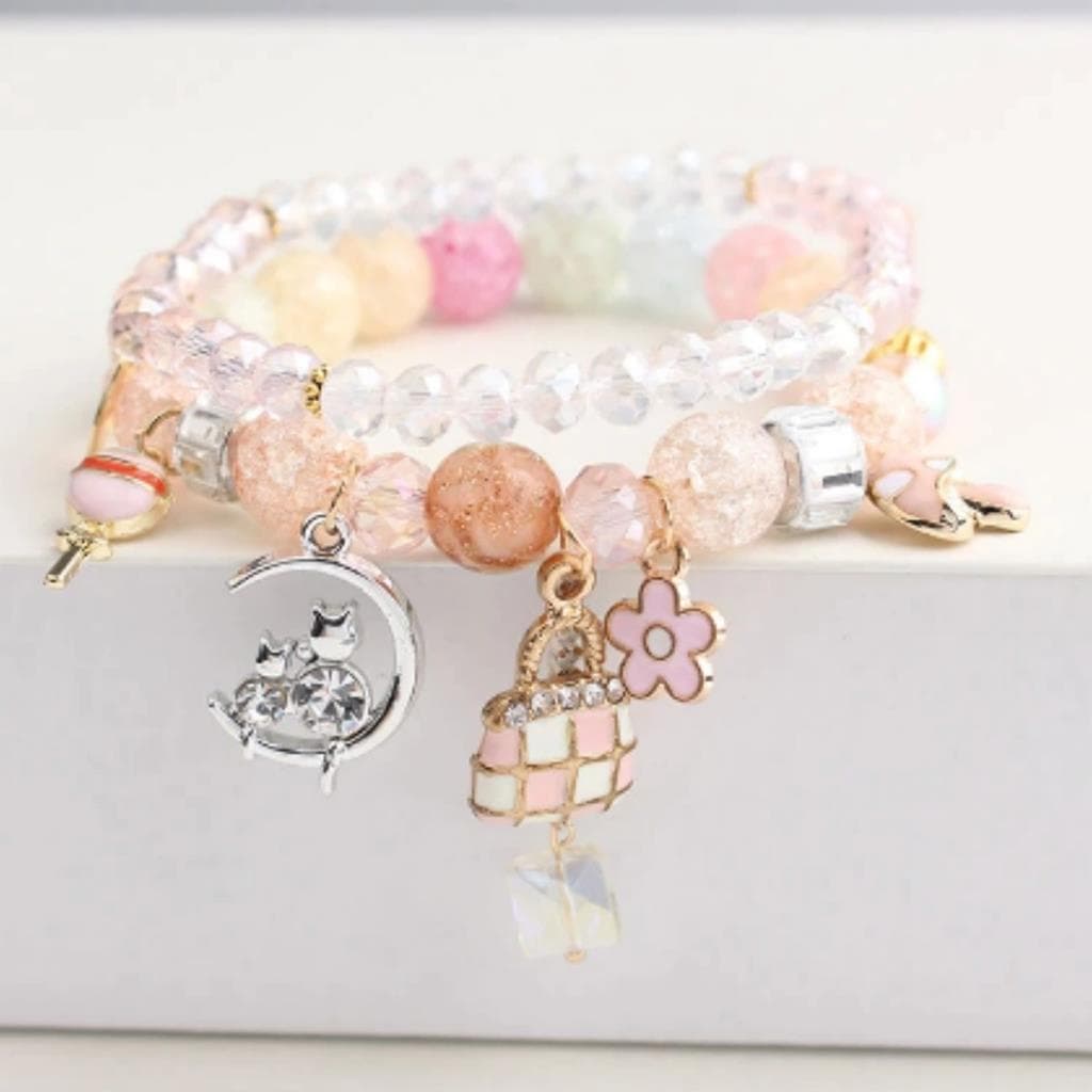 Conjunto 2 Pulseiras Femininas Pingentes Verao  - Colorida