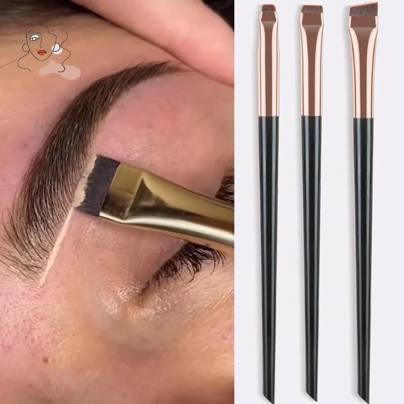 3pcs/Conjunto Blade Eyeliner Pincel Escova Para Sobrancelhas Portátil Plano Fino Delineador De Olhos Ferramenta De Maquiagem Pincéis