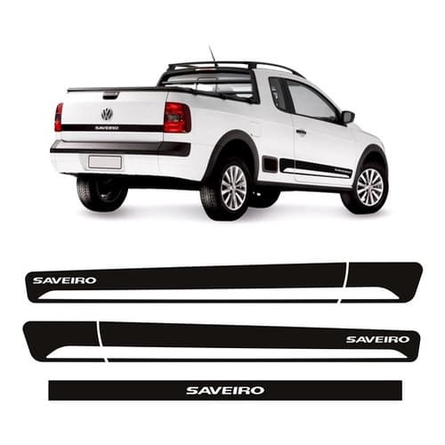 Kit Faixas Saveiro G5 G6 Adesivo Lateral E Traseiro