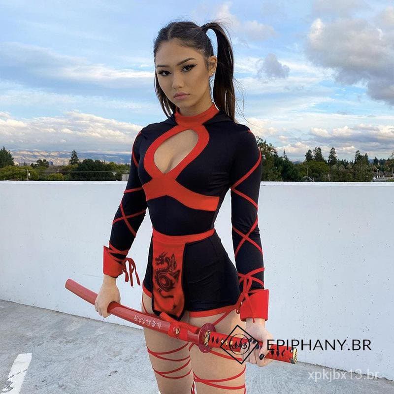 Epifania-Estilo Japonês Mulheres Ninja Suit Roupas Guerreiros Cosplay Trajes TB5F