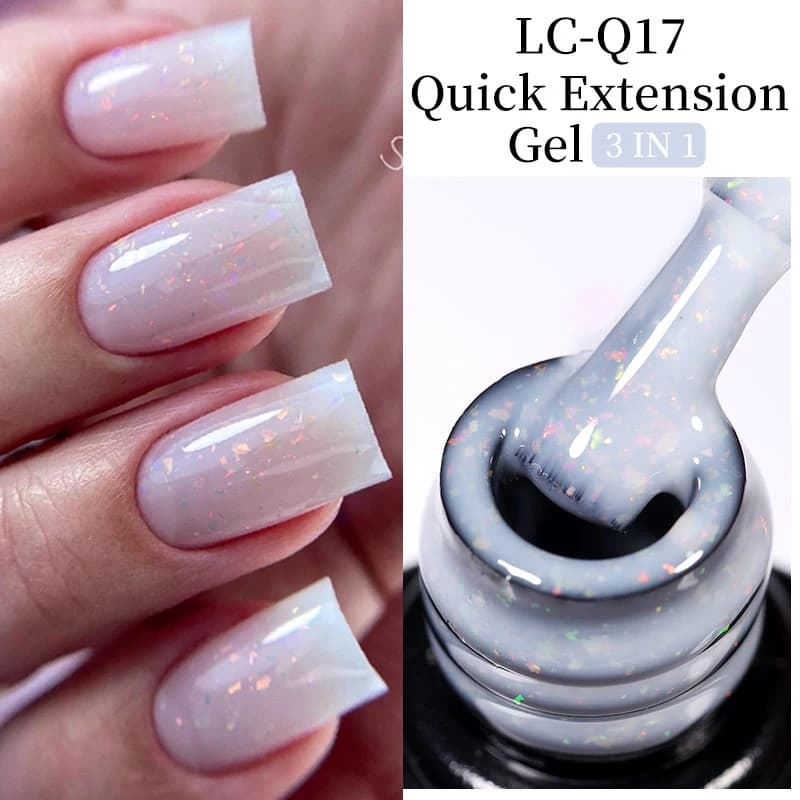 LILYCUTE 7ml 3-Em-1 Extensão Rápida Gel Unha Polonês Rosa Nude Efeito Construção Nail Art Base De Borracha Verniz