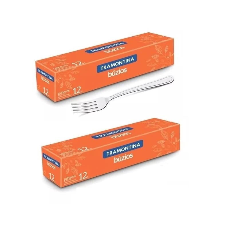 Kit 24 Garfos De Mesa Inox Búzios Tramontina Talheres Jantar