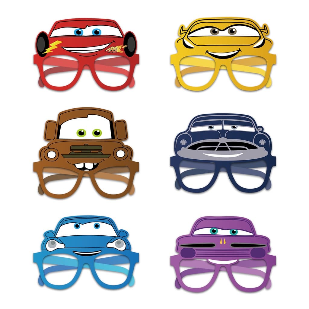 12 Pc/Set Carros Relâmpago Mcqueen Festa Máscaras De Olho De Papel Para Fontes De Crianças Brinquedo Óculos