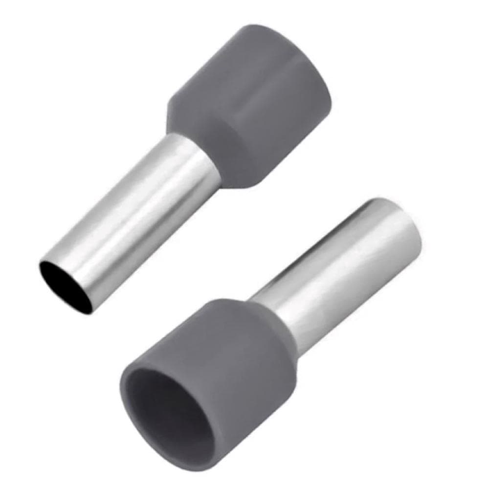 Terminal Tubular Ilhós 4mm Cinza 100 Unidades