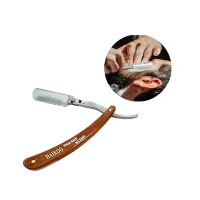 Navalha Navalhete Barbearia Barbeiro Profissional Madeira Plastificada - Hairdo