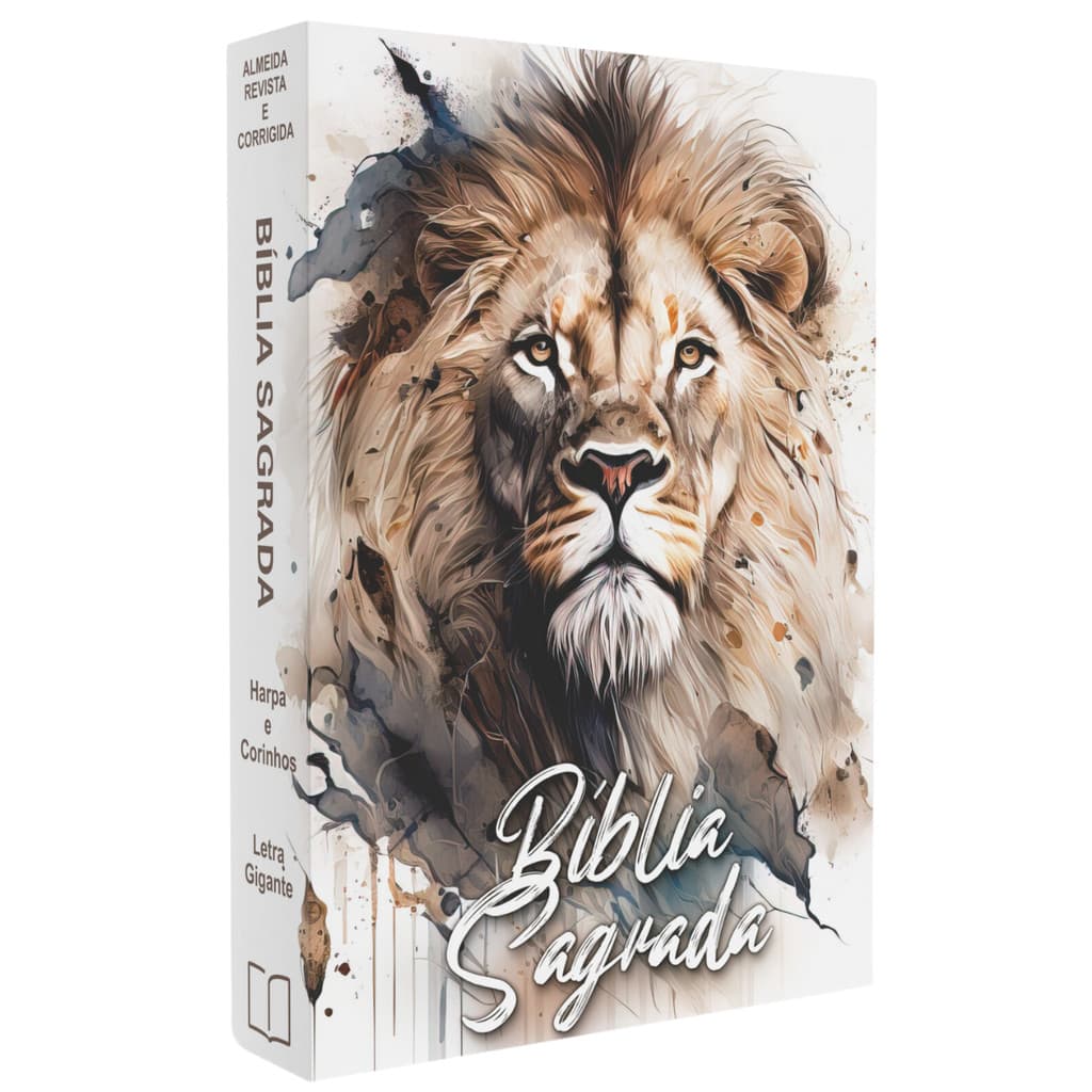 Bíblia Sagrada | Letra Maior | Harpa & Corinhos | Capa Brochura | RC | Leão Pintura