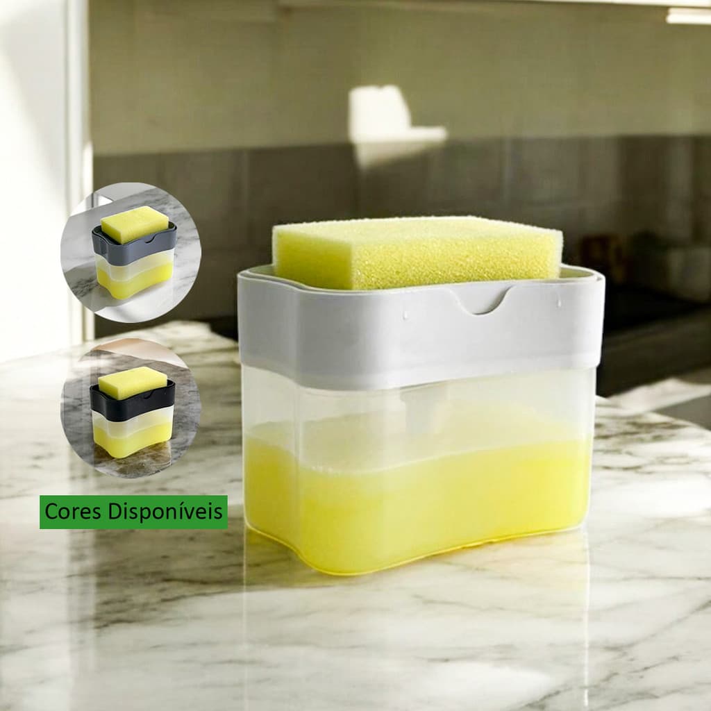 Dispenser Porta Sabão Detergente Sabonete Liquido Suporte Esponja Lavar Louça Bucha Cozinha Pia
