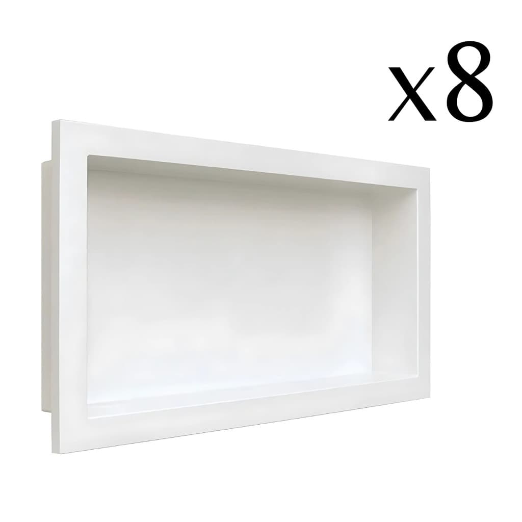 Kit 8 Nichos Para Banheiro Embutir 32x62 Resistente Nicho Banheiro Parede Embutir Box Shampoo 32x62