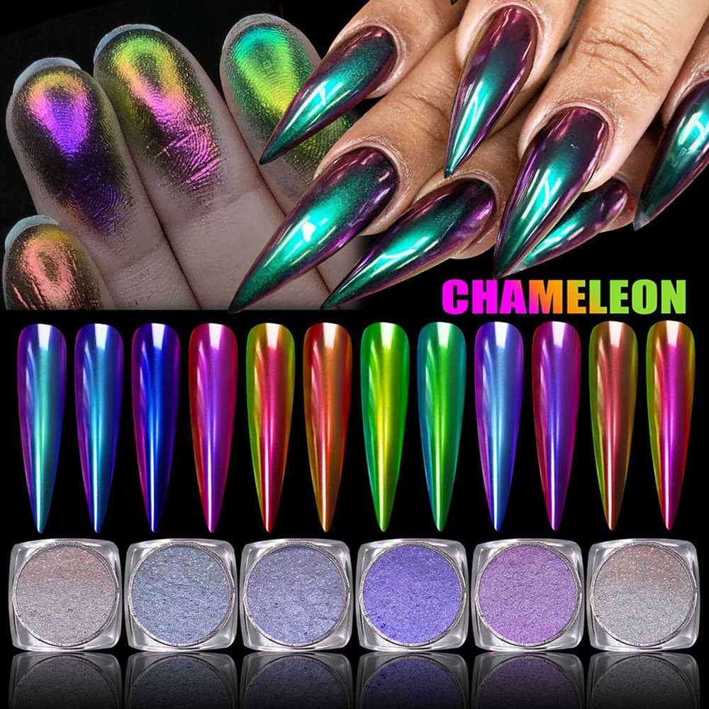Camaleão Laser Pérola Colorida Pó Mágico De