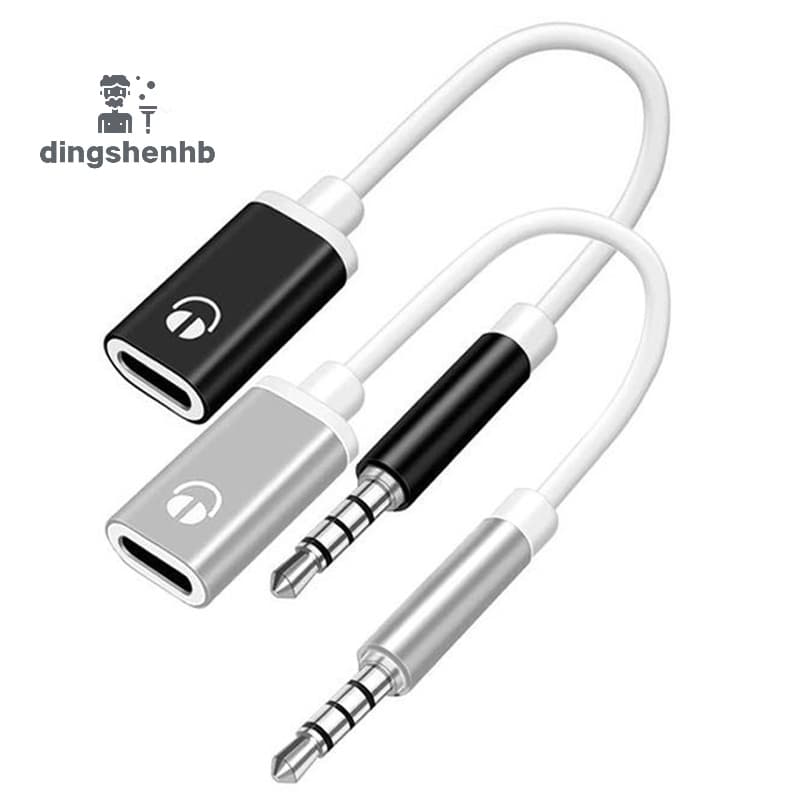 dingshenhb 1 Peça 3.5mm Macho Para Tipo-C Fêmea Fone De Ouvido Conversor De Cabo Aux Plano Adaptador Redondo Bons Produt