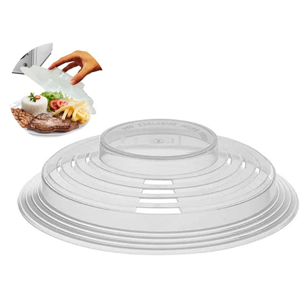 Tampa Protetora Microondas Transparente Bpa Free Protetora De Alimentos Sem BPA Alta Temperatura Reforçado Linha Pavipla
