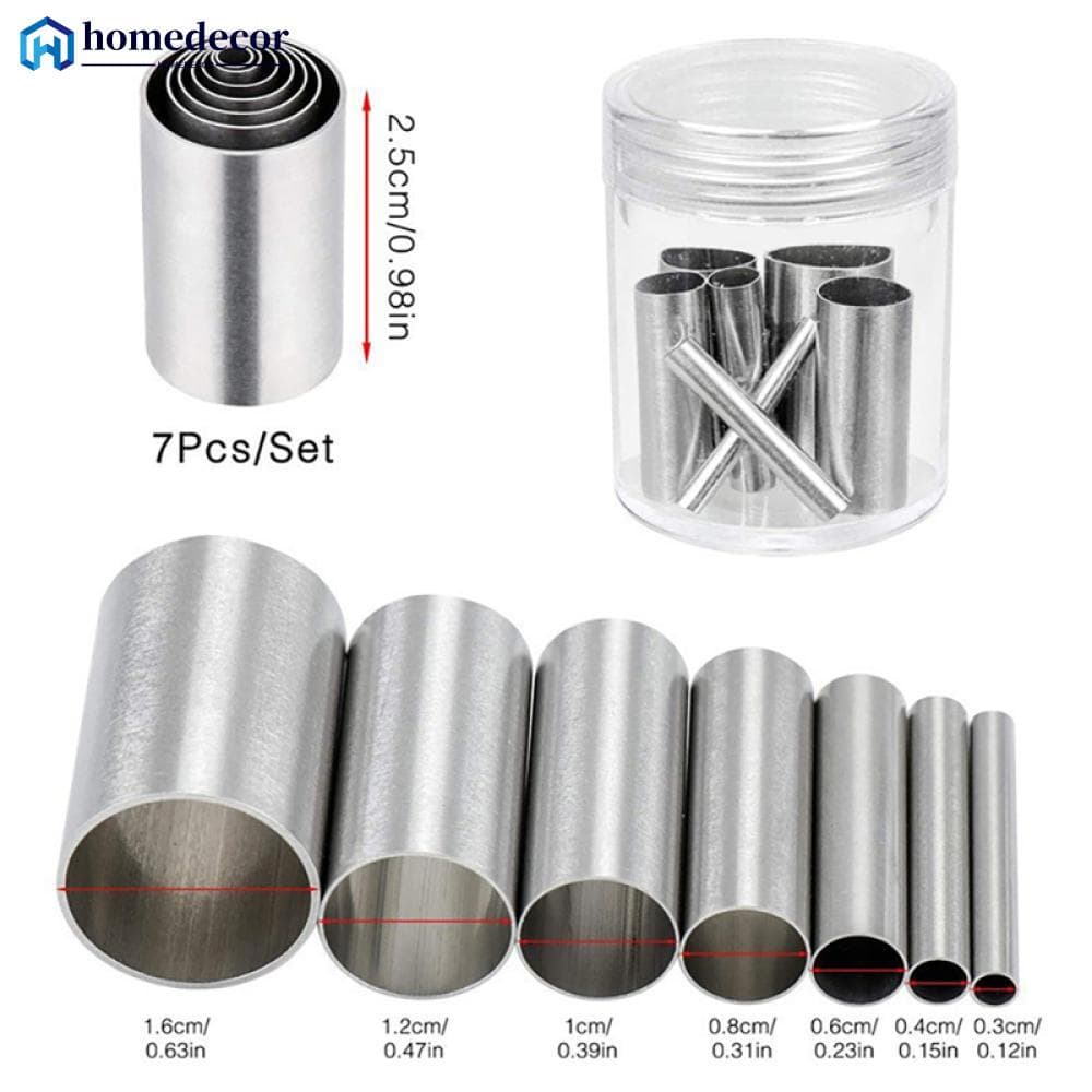 HOMEDECOR 7pcs Ferramentas De Cerâmica De Corte Oco Com Furo Redondo Barro Polimérico Extrusora Caixa De Armazenagem M8S5