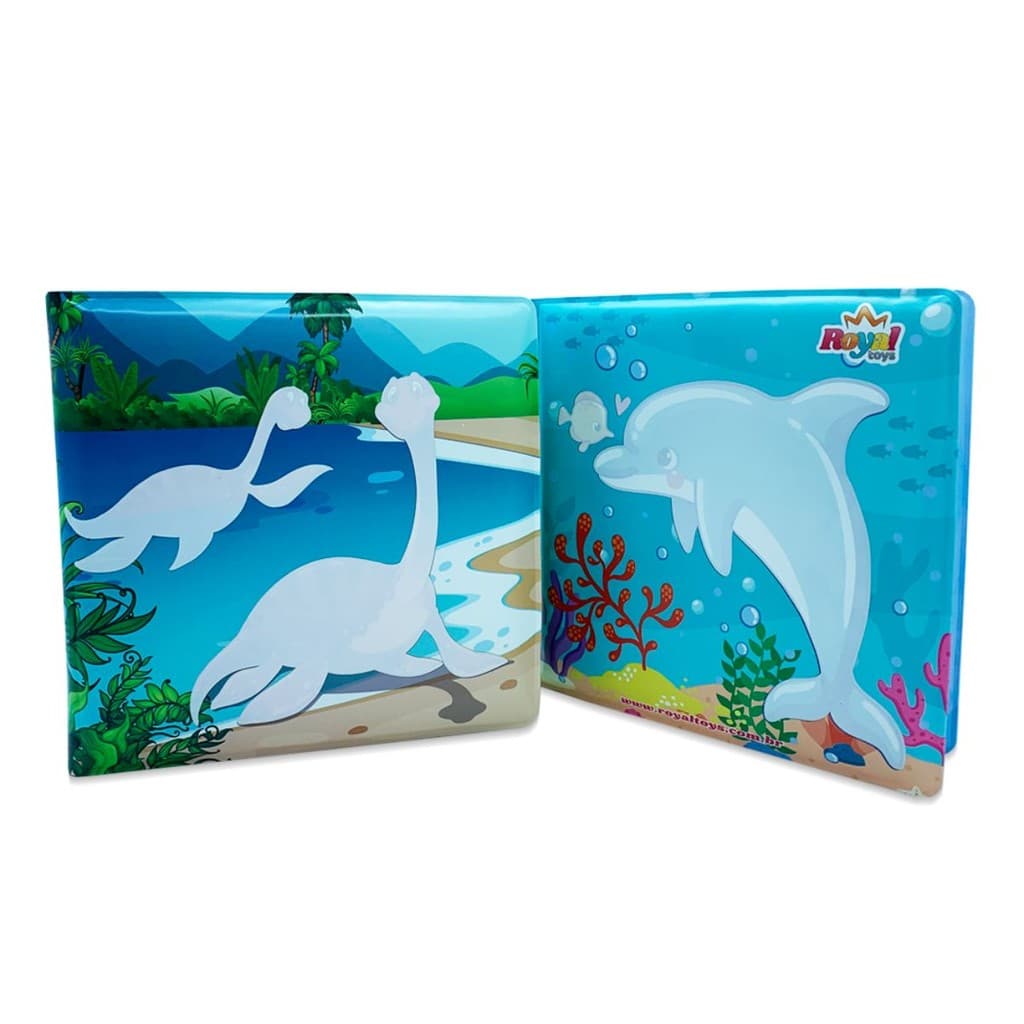 Livro de Banho Dino e Mar - kit 4 unidades