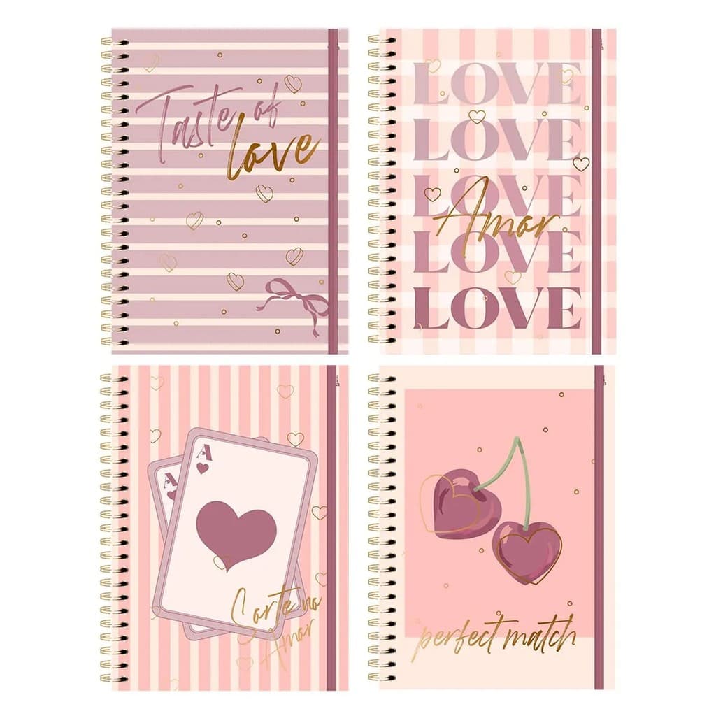 Caderno 1 matéria Feminino Espiral 80 Folha Larissa Manoela Doce Romance