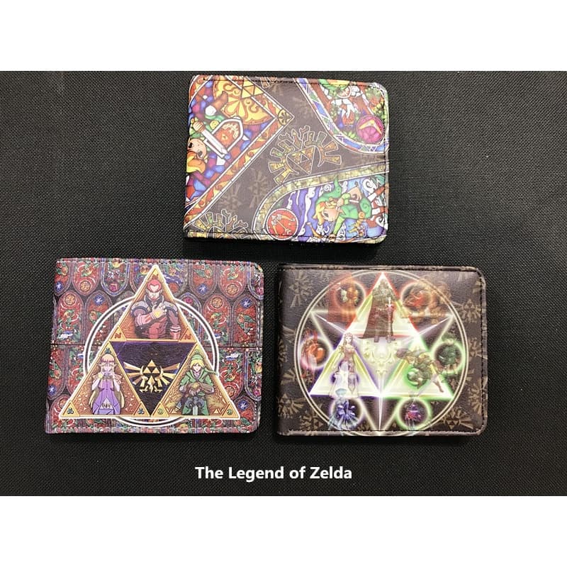 Carteira The Legend of Zelda Triangle Logo Retro Print Estudante Carteira Curta Presente de Aniversário