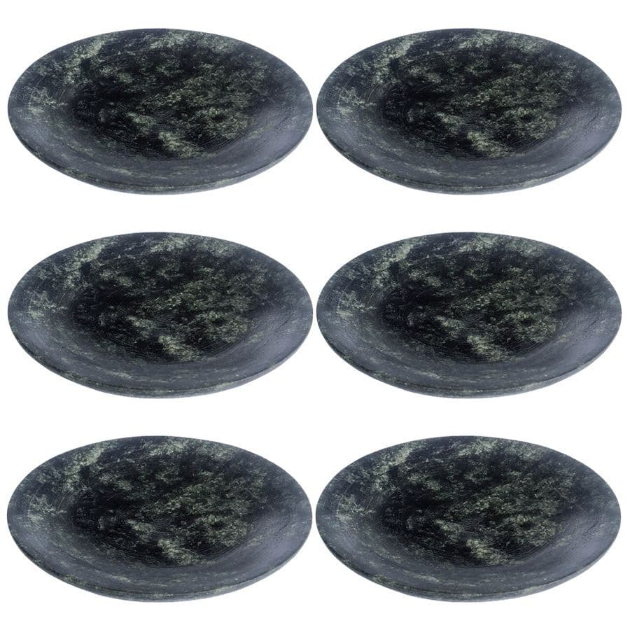 Kit 6 Pratos Rasos De Pedra Sabão 18 cm