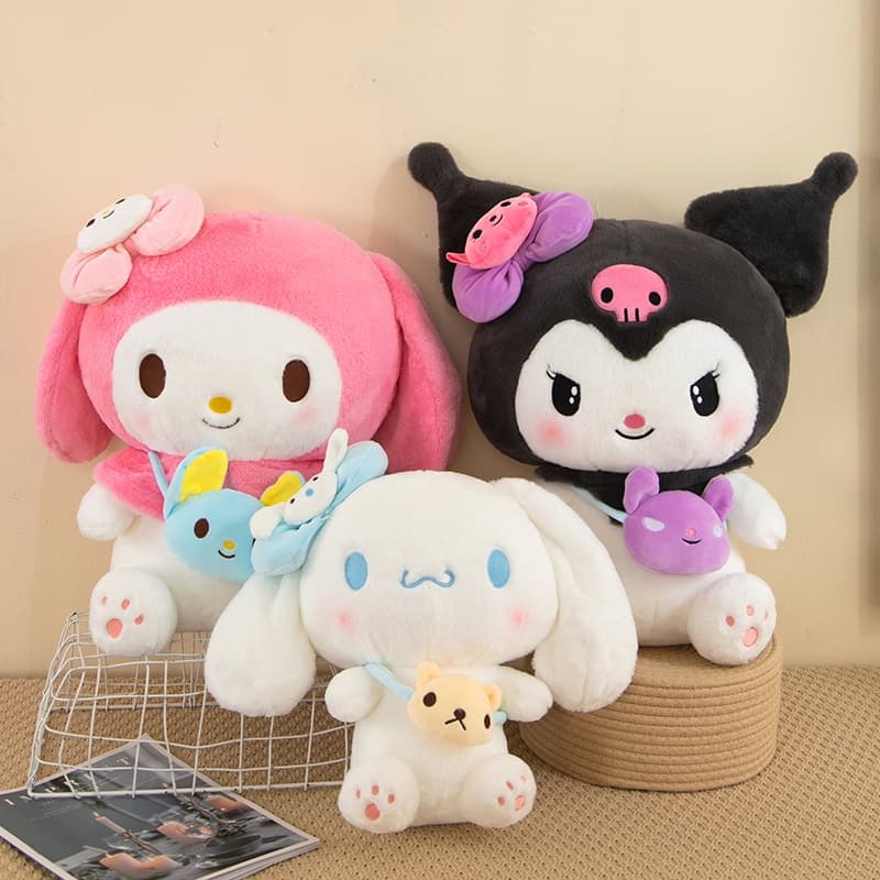 Nova mochila Sanrio Kuromi Mochila Kuromi Melody Canela Cachorro Peluche Menina Presente Coelho Boneca de Natal Brinquedo Infantil Christmas
