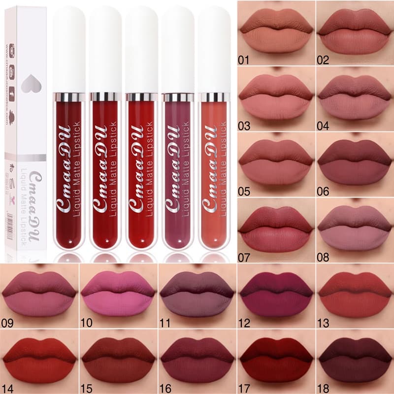 18 Cores Velvet Matte À Prova D'água Batom De Longa Duração Não Cola