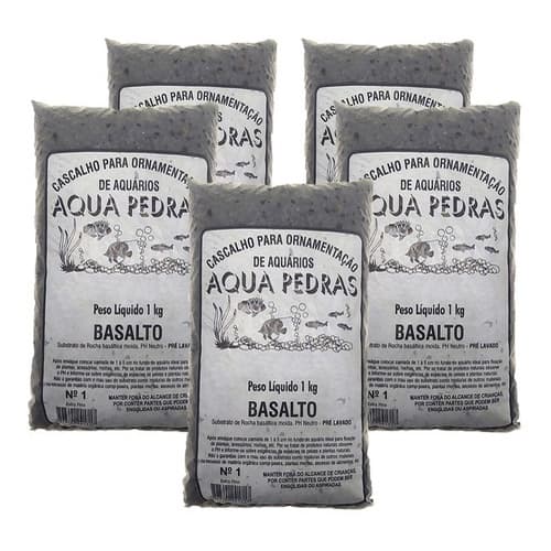 Substrato Basalto Black Aquários E Jardins N°1 Combo 5x 1kg