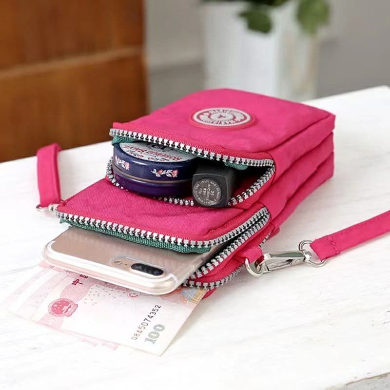 Bolsa Transversal Porta Cartão Celular Moeda Viagem Feminina