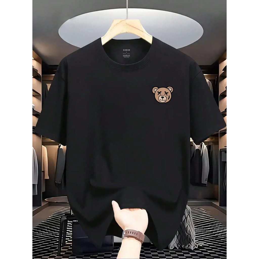 Camiseta Masculina 100% Algodão Premium Cabeça Urso Manfinity Dauomo Envio Imediato