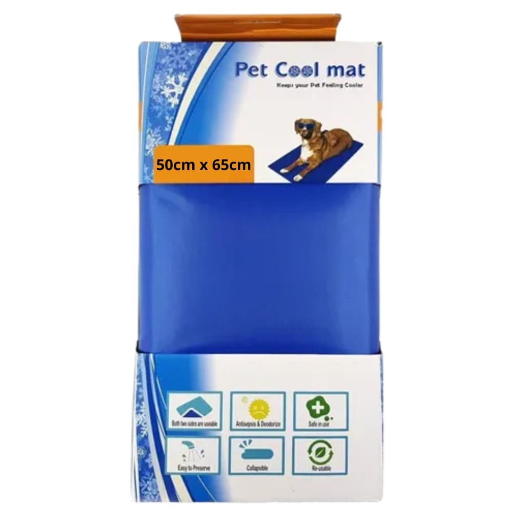 Tapete Gelado PET refrescante Caes Gatos 50x65cm Verão Azul
