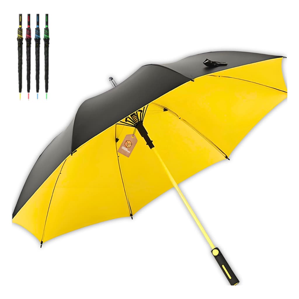 Guarda Chuva Automático Preto Tecido Duplo Grande Reforçado