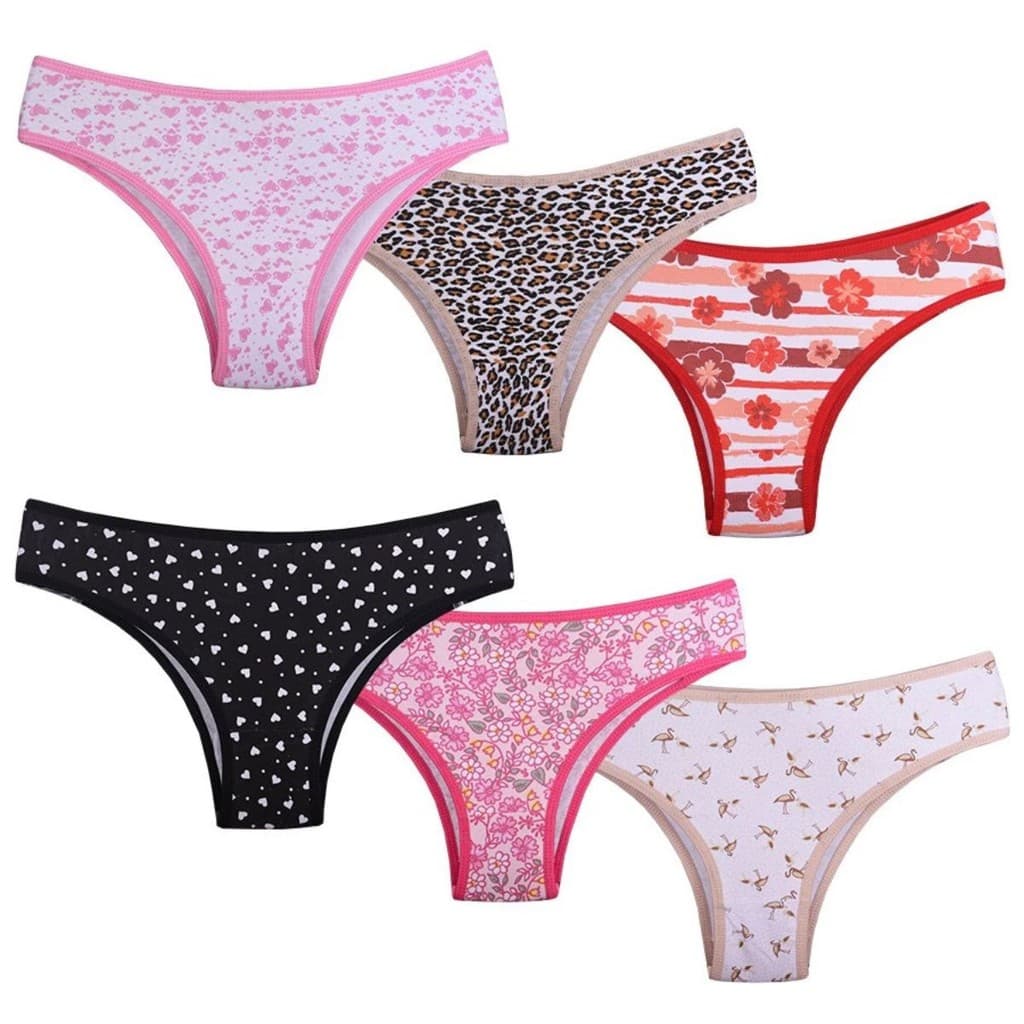 Kit 12 Calcinha Tanga Florida Cores Variadas Algodão P ao GG