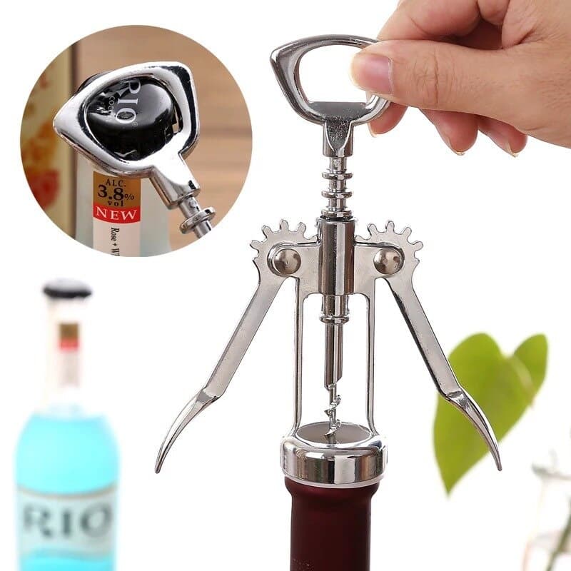 Saca Rolhas Para Vinho Abridor De Garrafa Profissional Cozinha Casa Gourmet Bebida Borboleta