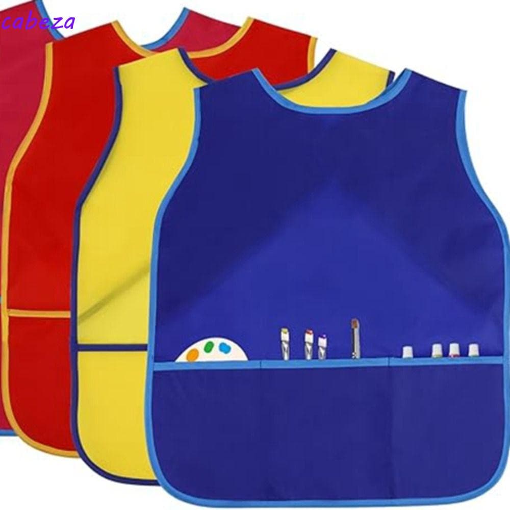 CABEZA Kids Art Smock , Aventais De Pintura Sem Mangas À Prova D'água , Avental Infantil De Nylon Reutilizável Convenien