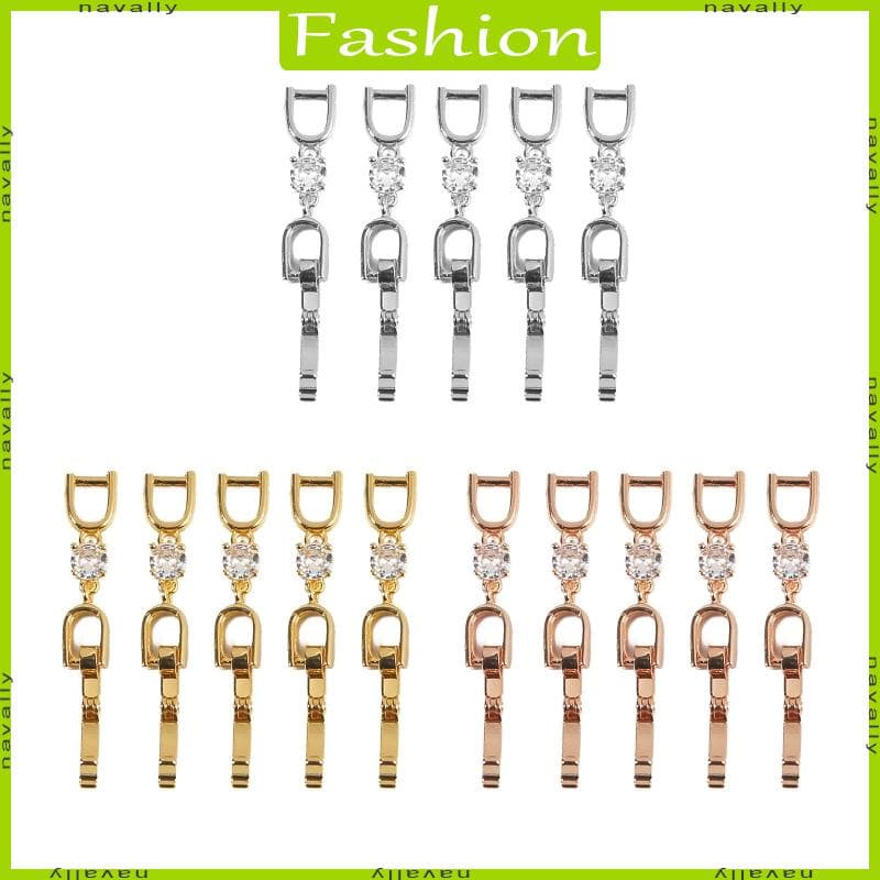 nava Colar 5 Peças Pulseira Extensores Para Extensão Foldover Fecho Jóias