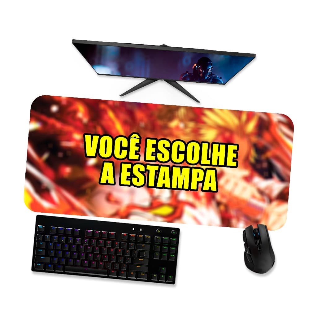 VOCÊ ESCOLHE A IMAGEM - Mouse pad Gamer - Mousepad Grande 120x40 90x40 80x40 60x40 70x30 45x40