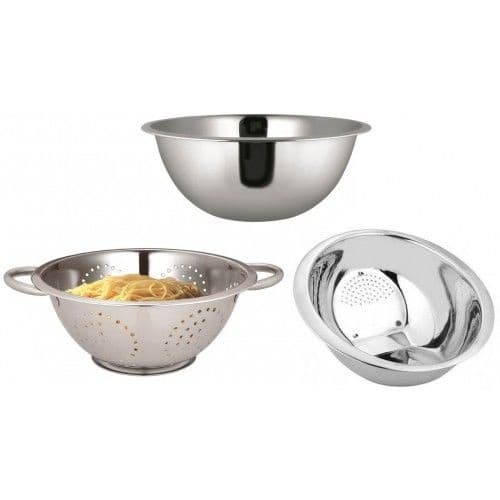 Kit 3 Inox Essencial  Escorredor de Macarrão , Arroz e Bowl