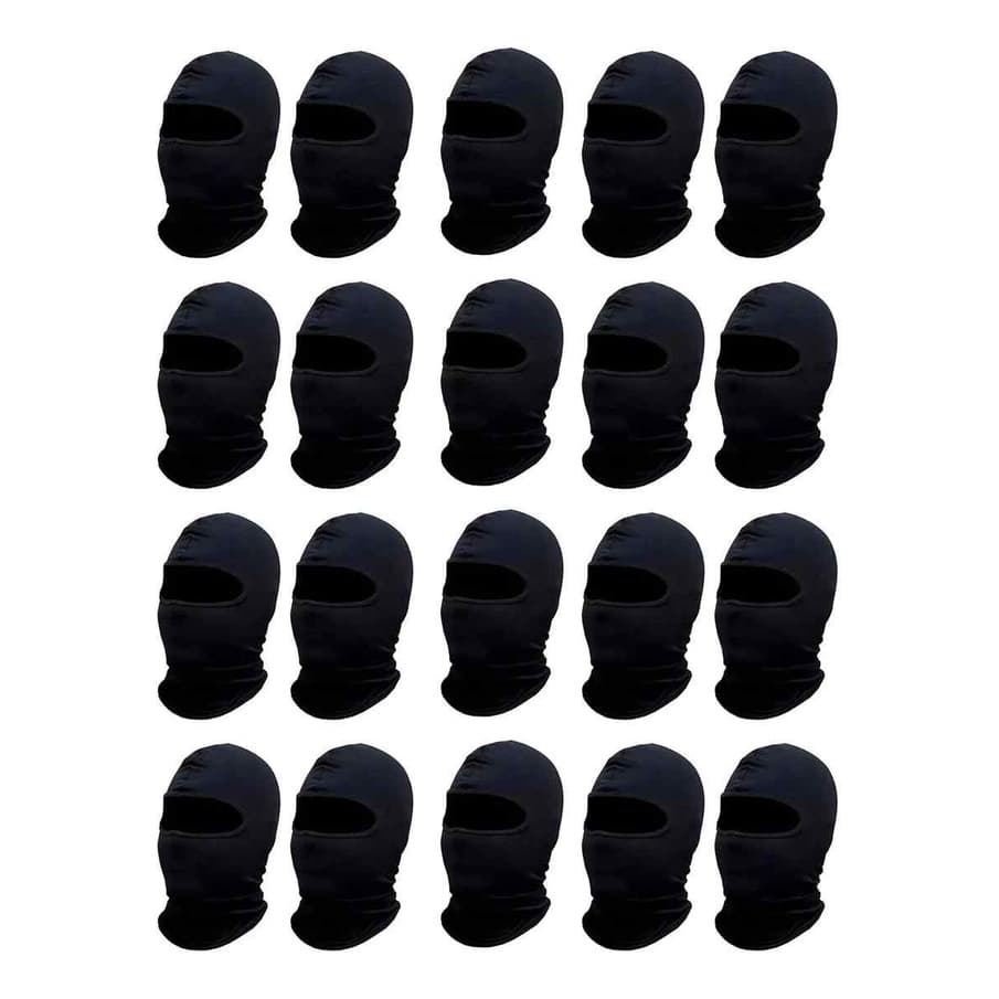 Kit 20 Balaclava Touca Ninja Preto Moto Segunda Pele Térmica