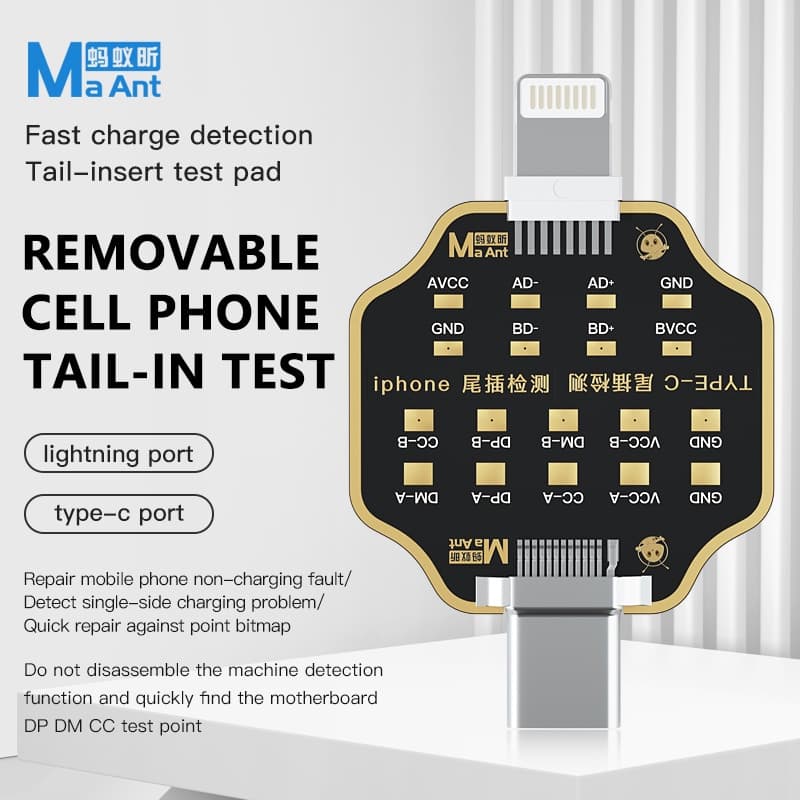 MaAnt TAIL Plug Dock Placa De Teste Flexível Para iPhone Android Tipo C Ferramenta Rápido De Falha De Carga De Bateria De Telefone Celular