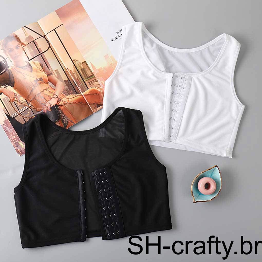1/2/3 Colete Modelador De Peito Top Binder Trans Roupa Íntima Atadura Curta