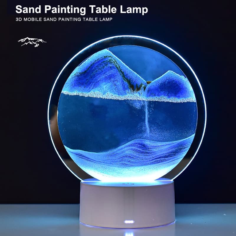 Candeeiro De Mesa Areia Movediça , Ornamento De Descompressão De Ampulheta Vermelha Da internet 5V USB 7 Cores 3D Pintur