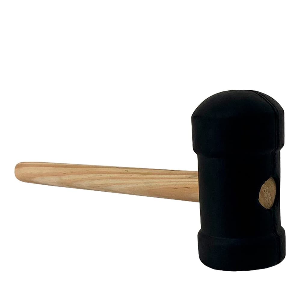 Martelo de Borracha 40mm Preto Para Pisos, Azulejos e Obras