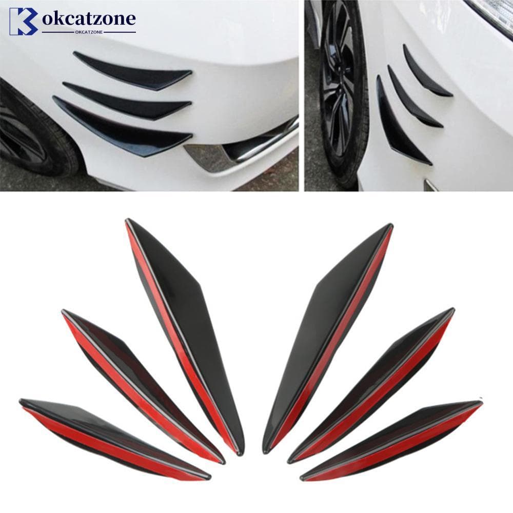 OKCATZONE 4/6Pcs Difusor De Decoração Dos Lábios Do Pára-Choques Frontal Carro Da Carroçaria Canard Universal Auto Modificado Exterior Peças E1R6