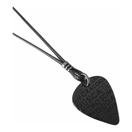 Cordão Masculino Feminino Com Pingente Palheta De Guitarra Exclusivo Premium