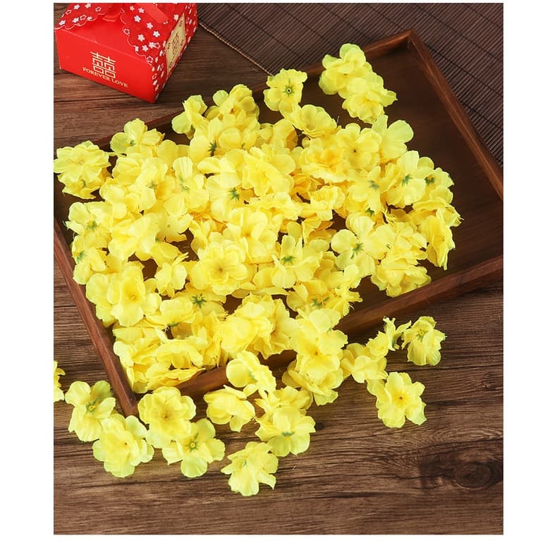 100pcs cerejeira artificial flores artificiais buquê DIY salão de beleza parede de flores decoração casa flor de cerejeira árvore