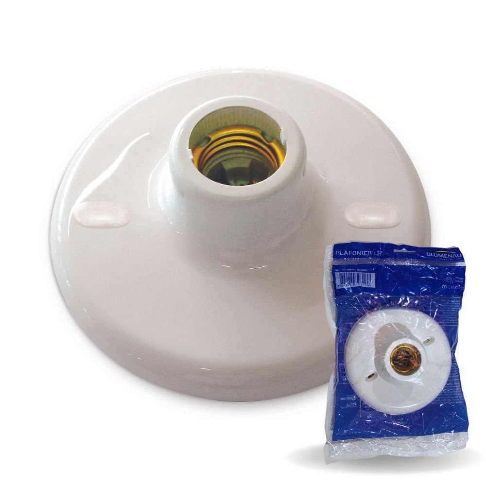 Luminária Plafon Porcelana Blumenau Redondo E27 Bivolt