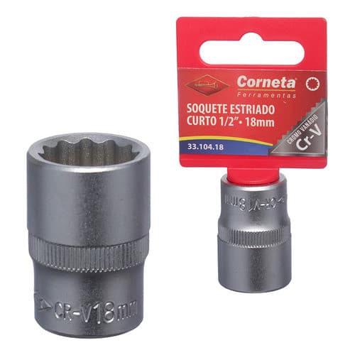 Soquete Pito 1/2 Polegada Estriado 18mm Curto Encaixe Corneta Pro