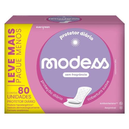 Absorvente Protetor Diário Modess 80 Und - Evergreen
