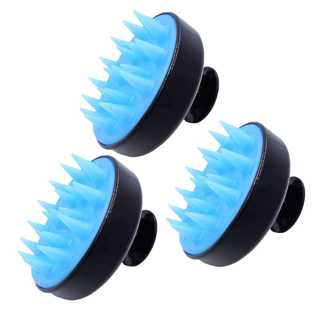 3un Escova Massageadora Couro Cabeludo Anti Caspa Anti Queda COR ALEATÓRIA
