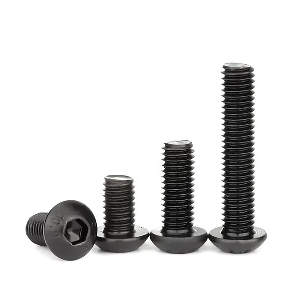 Kit 10 Parafusos Allen Abaulada M5 x 16 com Arruelas Zincado Preto
