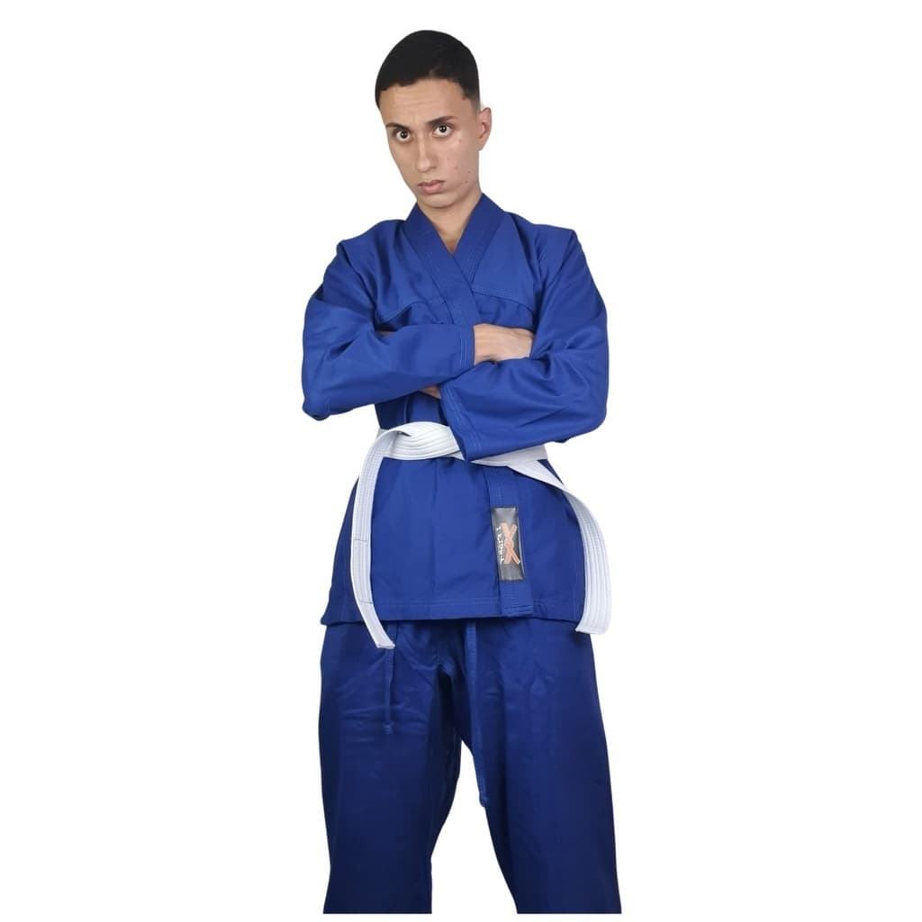 Kimono Jiu-Jitsu Judô Adulto Reforçado Azul 1 Fit